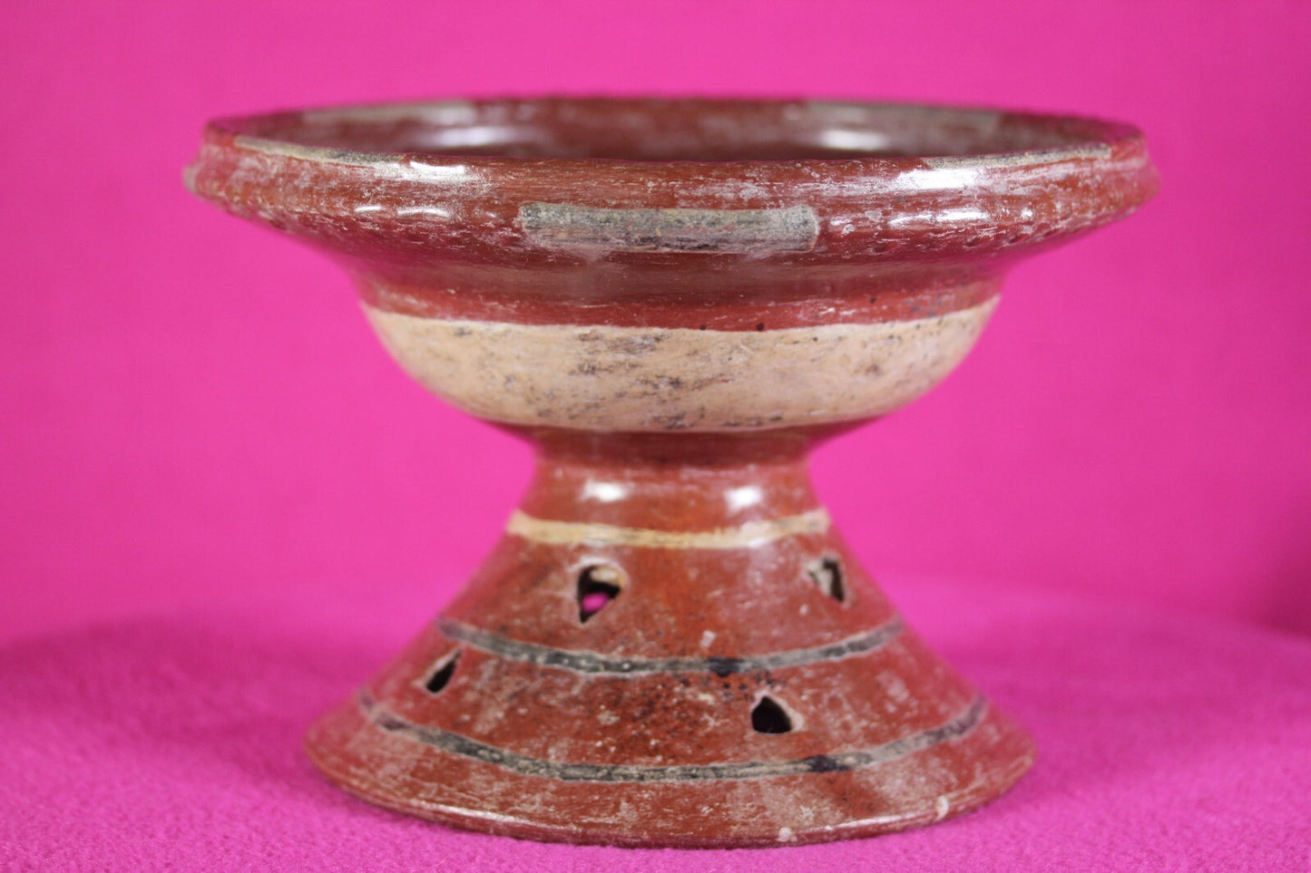 Authentic Pre Columbian Artifact Pedestal Bowl Chupicuaro Arte Primitivo COA T62