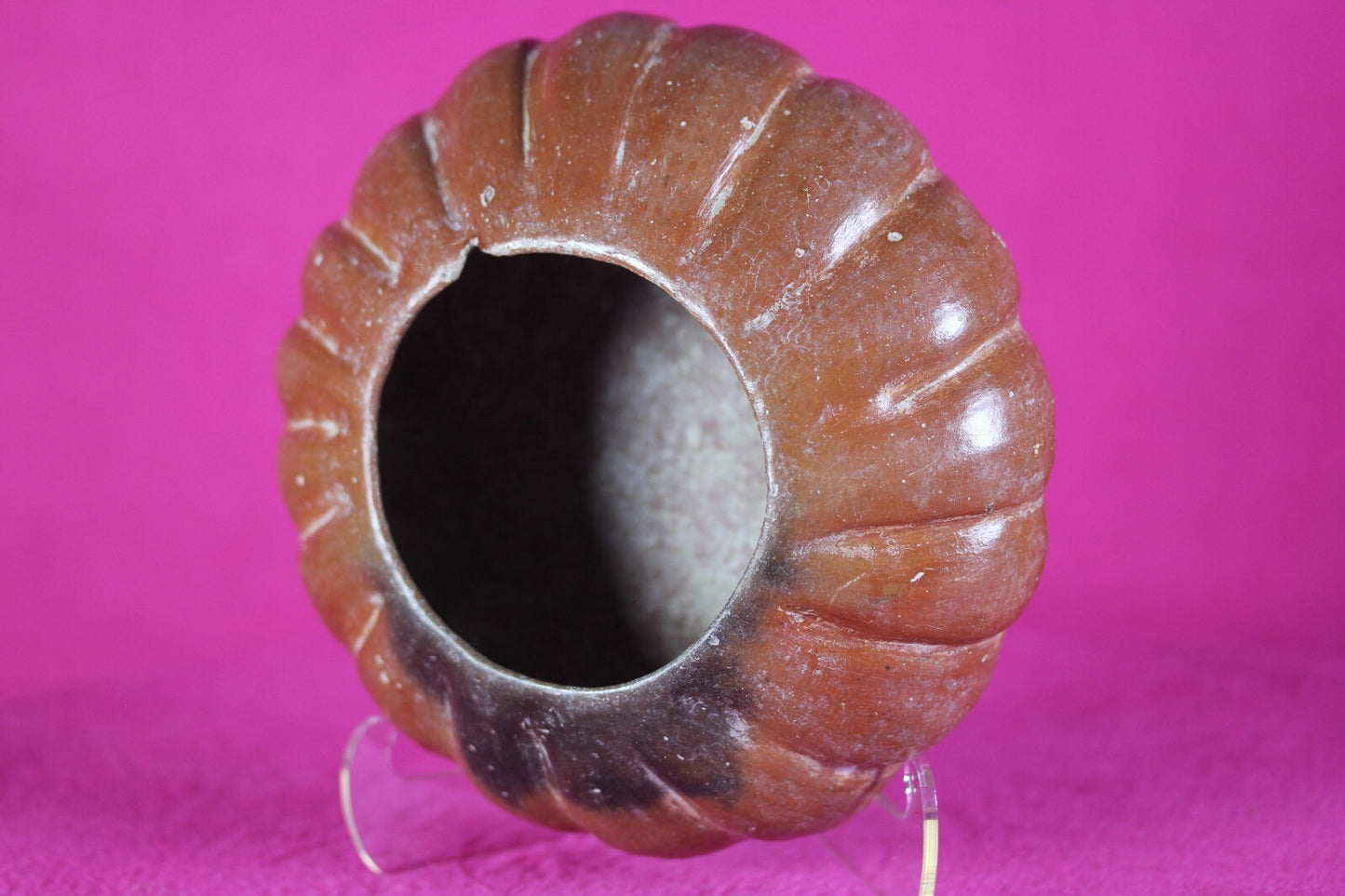 Pre Columbian Authentic Artifact Gadrooned Bowl Michoacan Mexico 200 BC COA T46