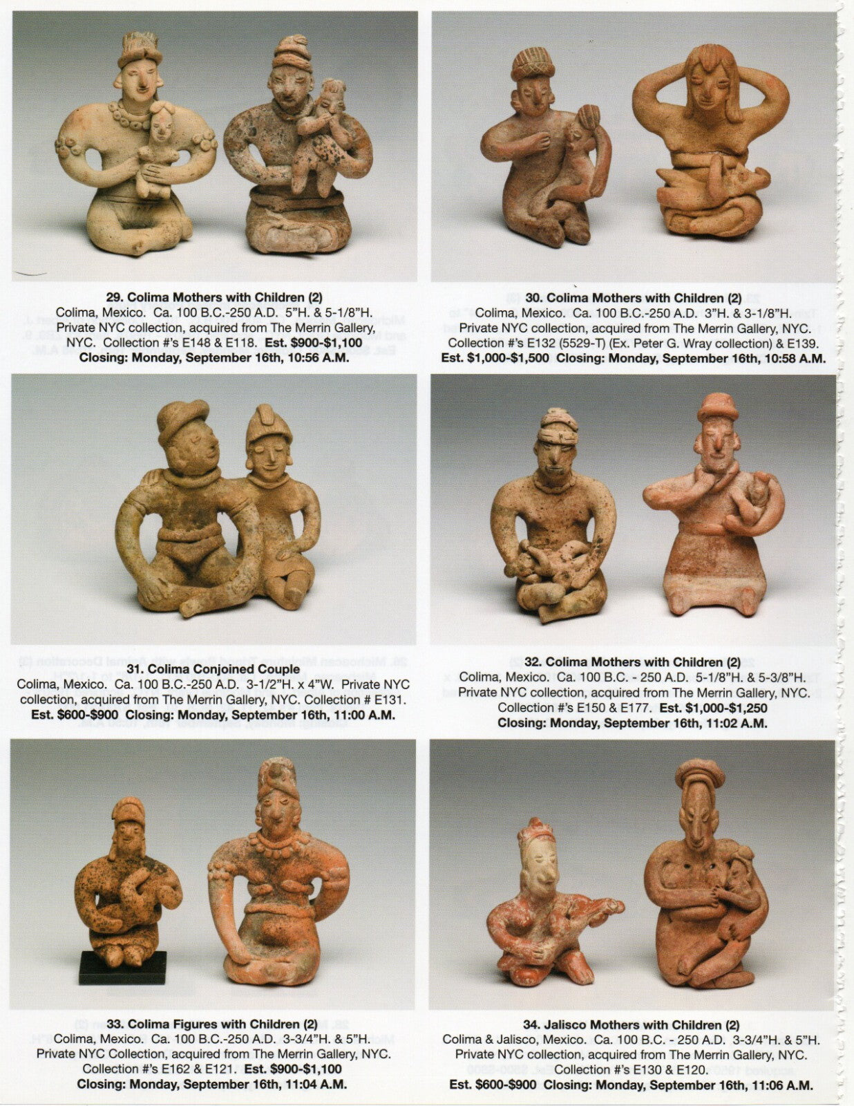 Pre Columbian Artifacts Price & Value Guide Arte Primitivo Auction Catalog #94