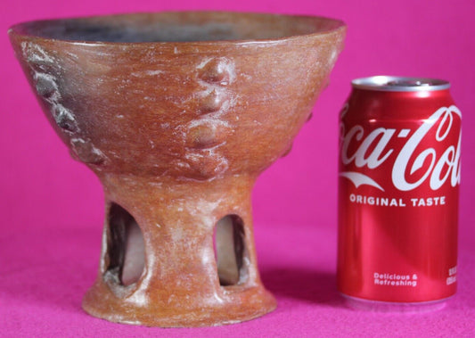 Authentic Pre Columbian Artifact Pedestal Bowl Michoacan Arte Primitivo COA T53
