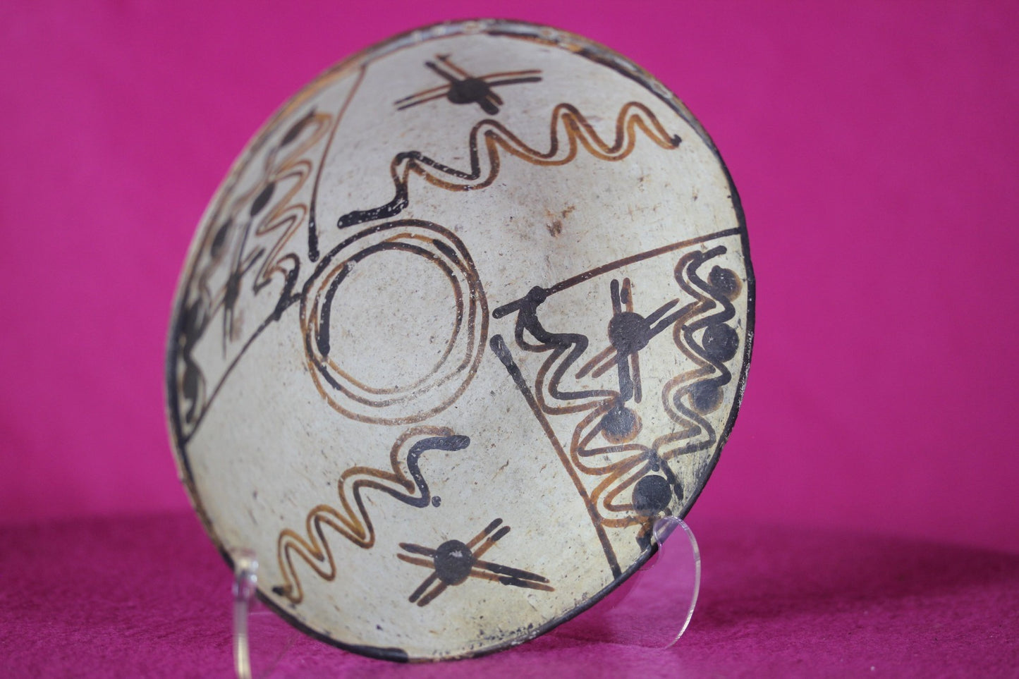Authentic Pre Columbian Artifact Decorated Bowl Cajamarca Peru Pre Inca COA 205