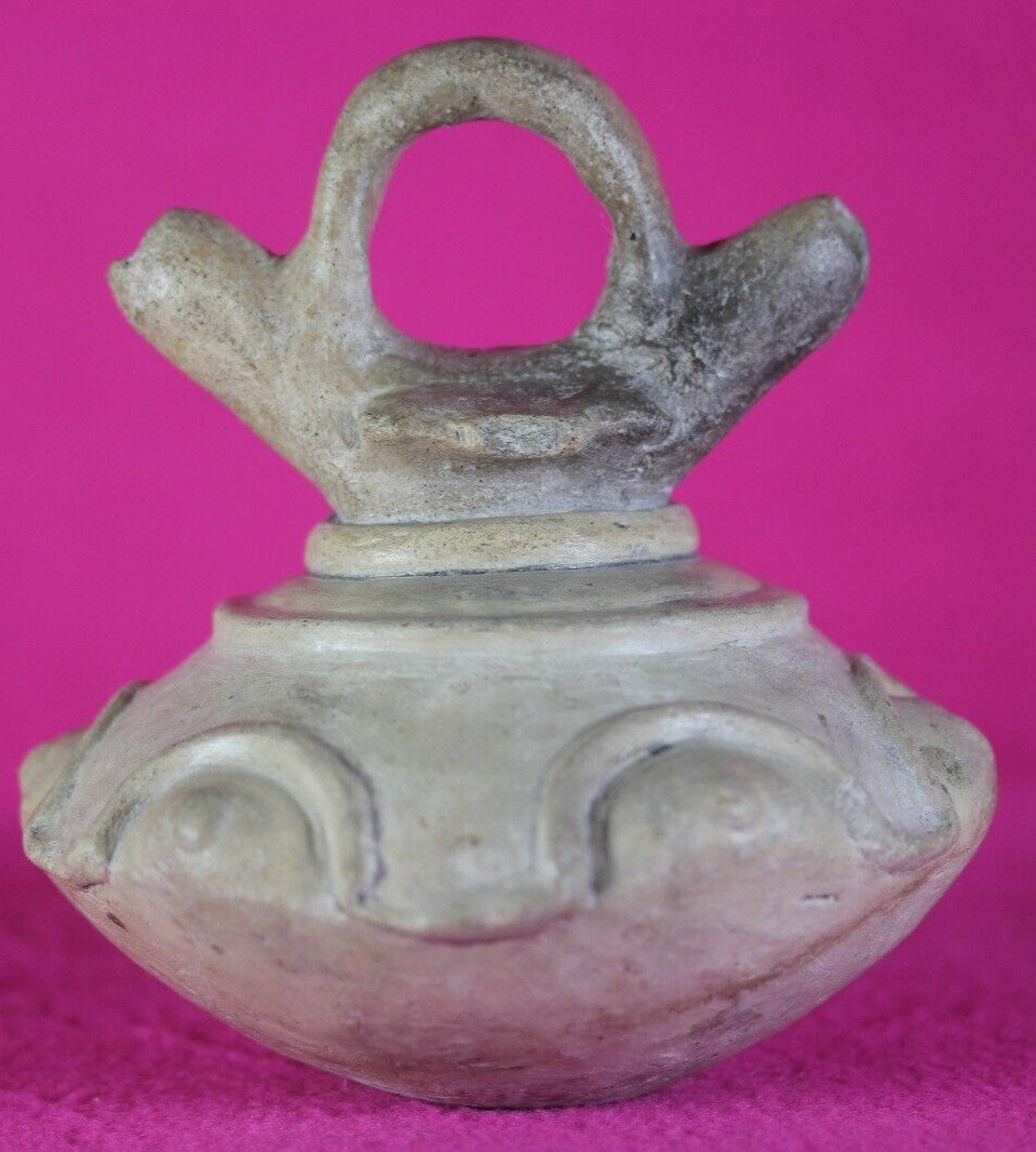 Authentic Pre Columbian Artifact Stirrup Jar Calima Ex Arte Primitivo AD T37