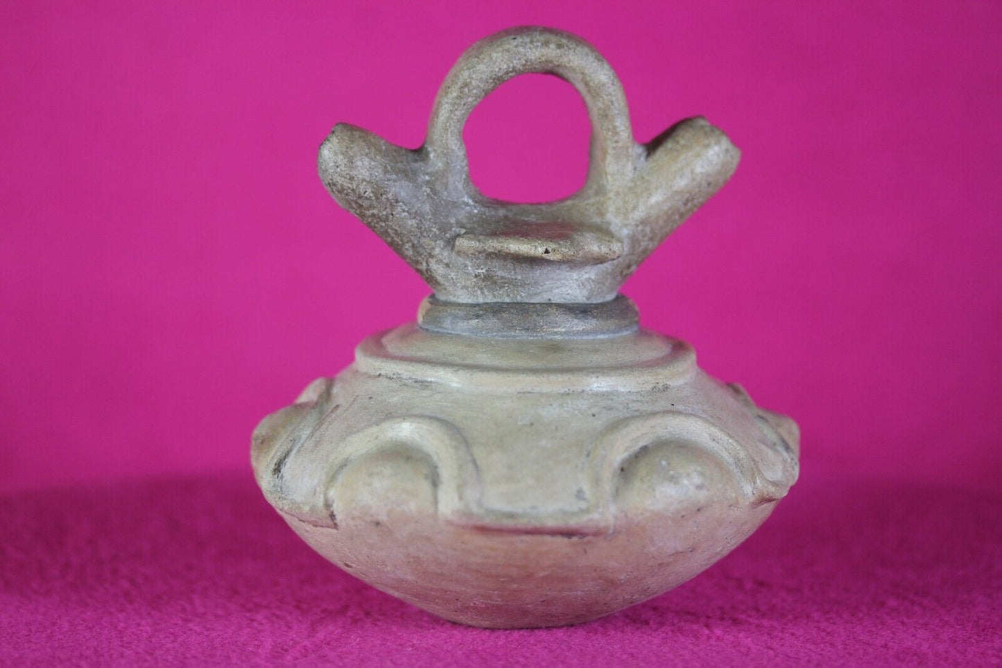 Authentic Pre Columbian Artifact Stirrup Jar Calima Ex Arte Primitivo AD T37