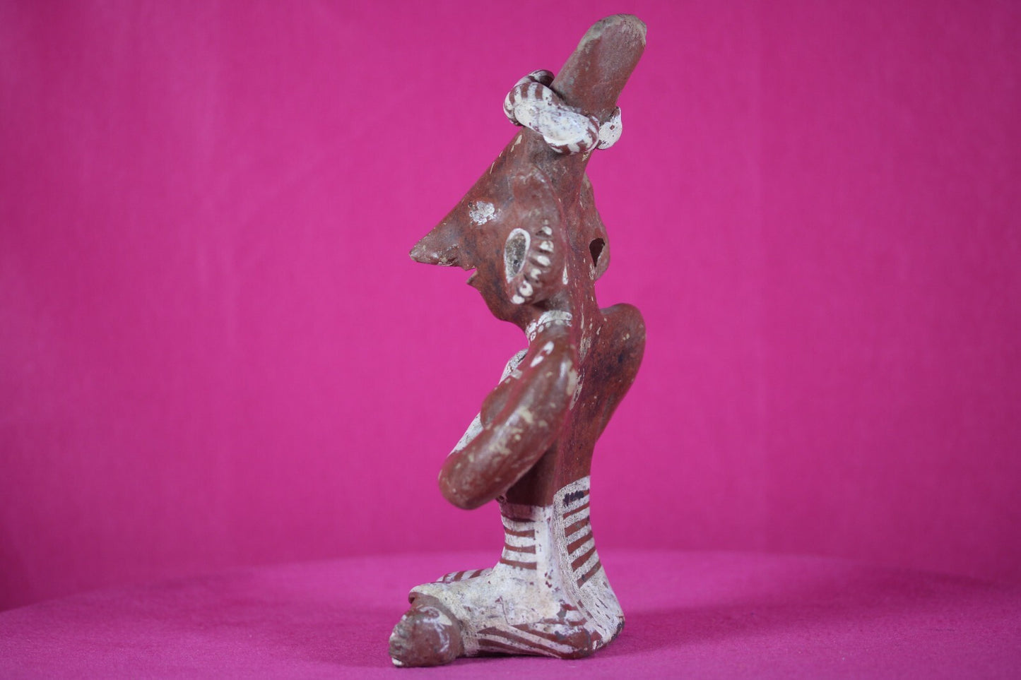 Authentic Pre Columbian Artifact Goat Face Woman Jalisco Ex Arte Primitivo T104