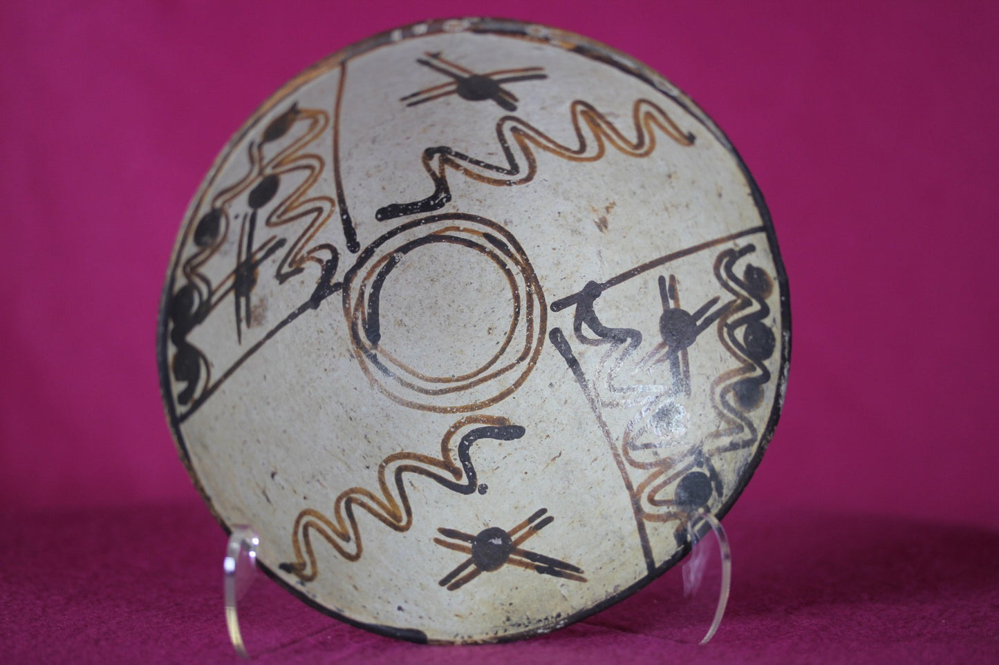 Authentic Pre Columbian Artifact Decorated Bowl Cajamarca Peru Pre Inca COA 205