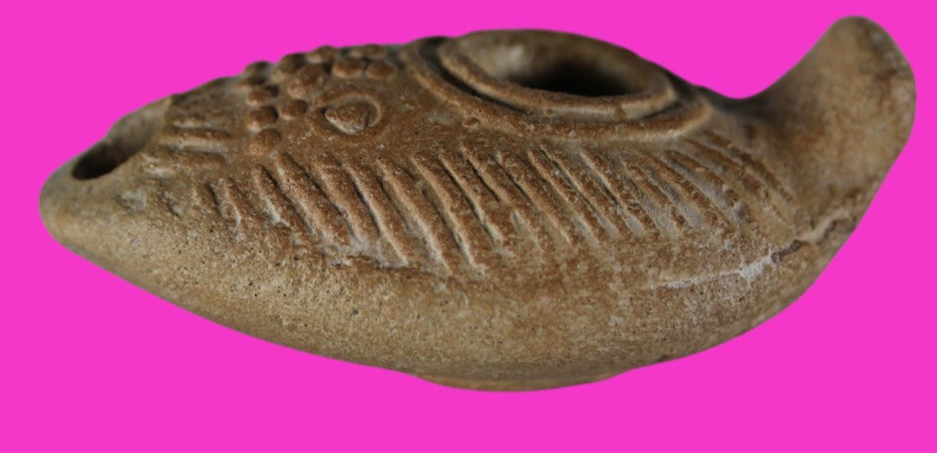 Ancient Holy Land Oil Lamp Artifact Jesus Christ Homeland 100 - 400 AD COA L08
