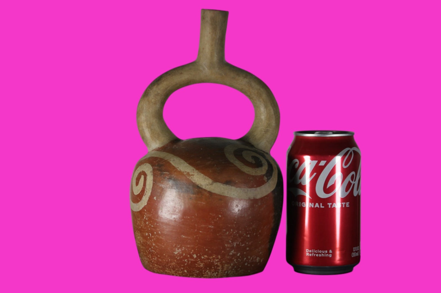 Pre Columbian Authentic Artifact Stirrup Vessel Moche Peru 100-850 AD COA J05