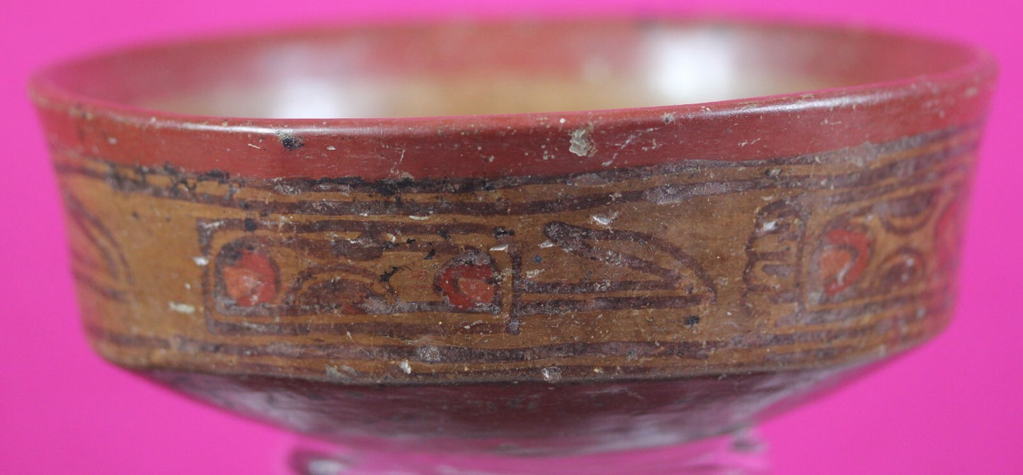 Authentic Pre Columbian Artifact Decorated Mayan Bowl 250 900 AD Yucatan COA T1