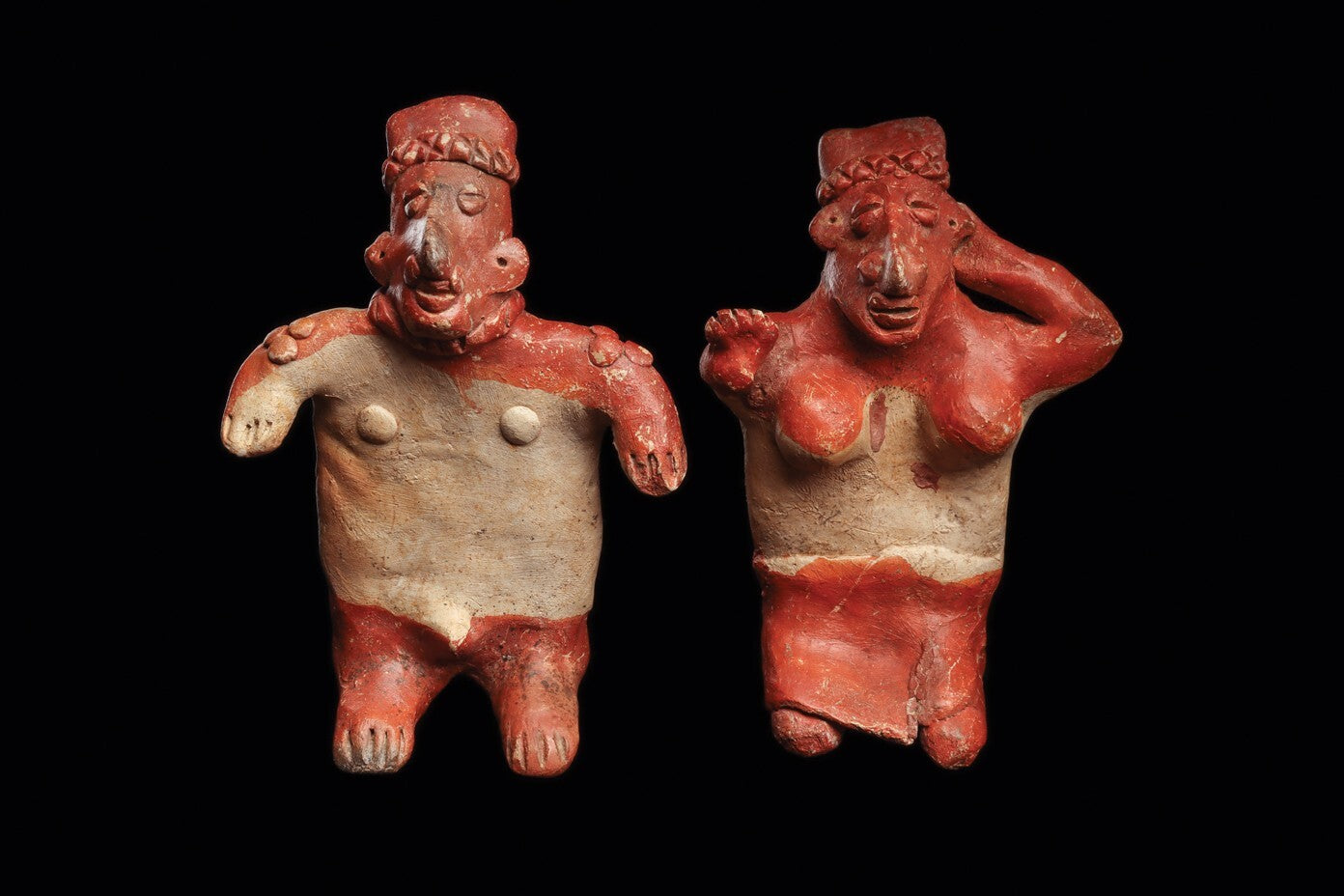 Authentic Pre Columbian Artifact  Two Jalisco Figures Mexico Arte Primitivo T124