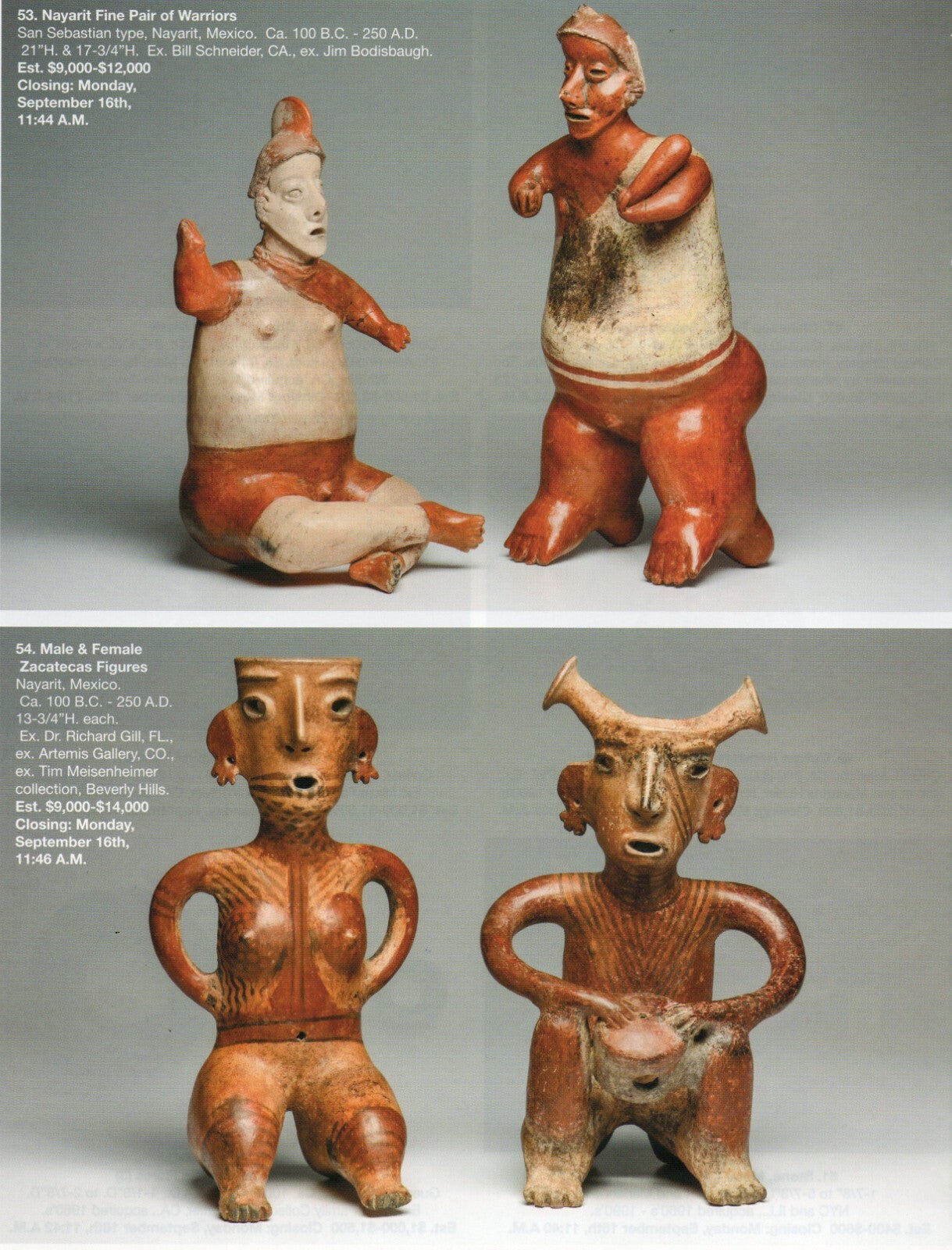Pre Columbian Artifacts Price & Value Guide Arte Primitivo Auction Catalog #94
