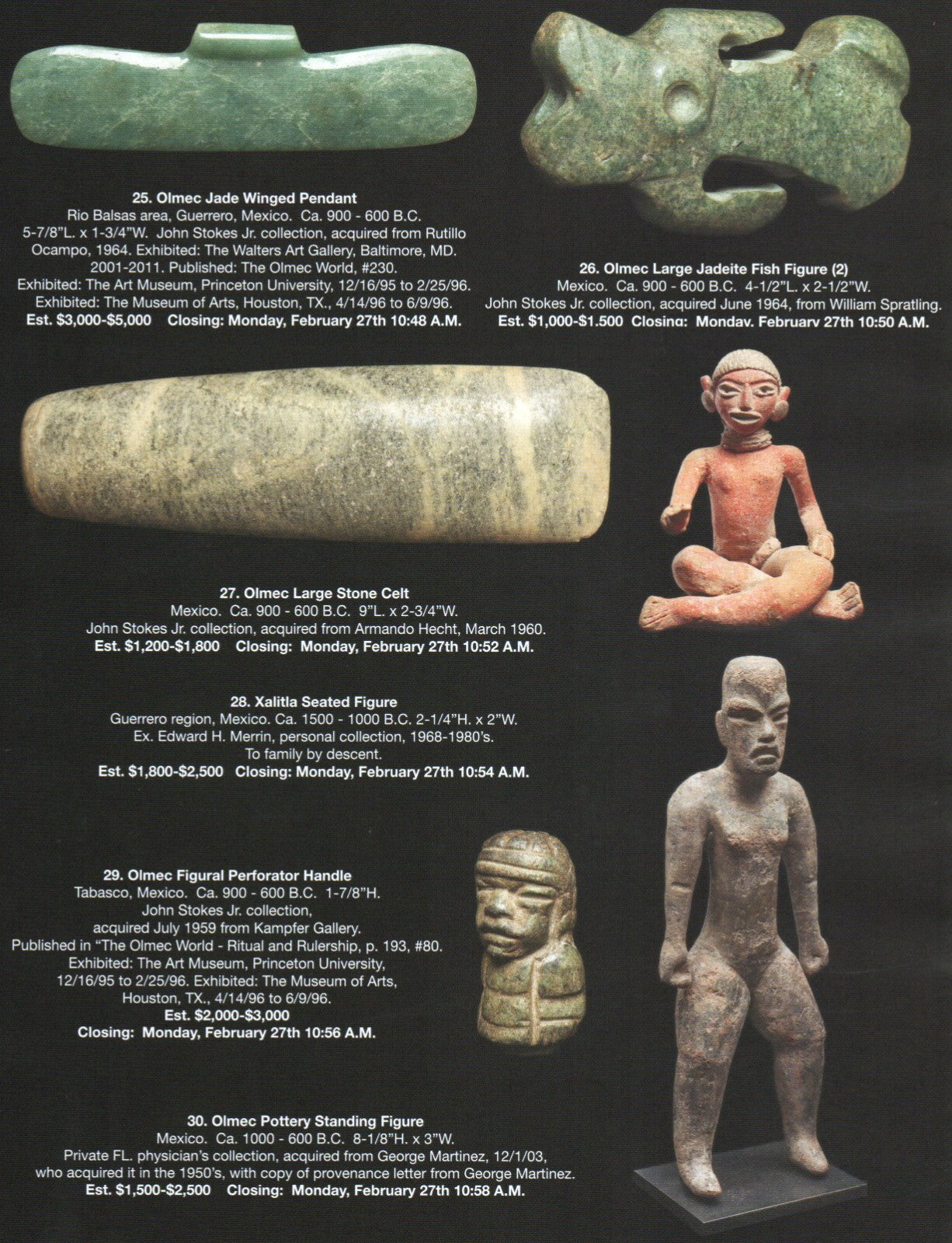 Pre Columbian Artifacts Price & Value Guide Arte Primitivo Auction Catalog 109