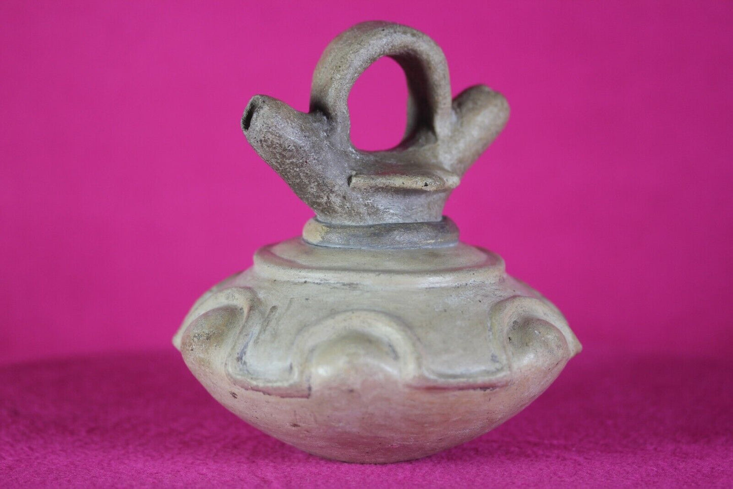 Authentic Pre Columbian Artifact Stirrup Jar Calima Ex Arte Primitivo AD T37