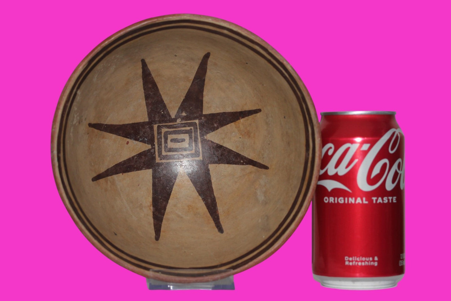 Pre Columbian Authentic Artifact Pedestal Bowl Nazca Peru 500 to 800 AD COA J53