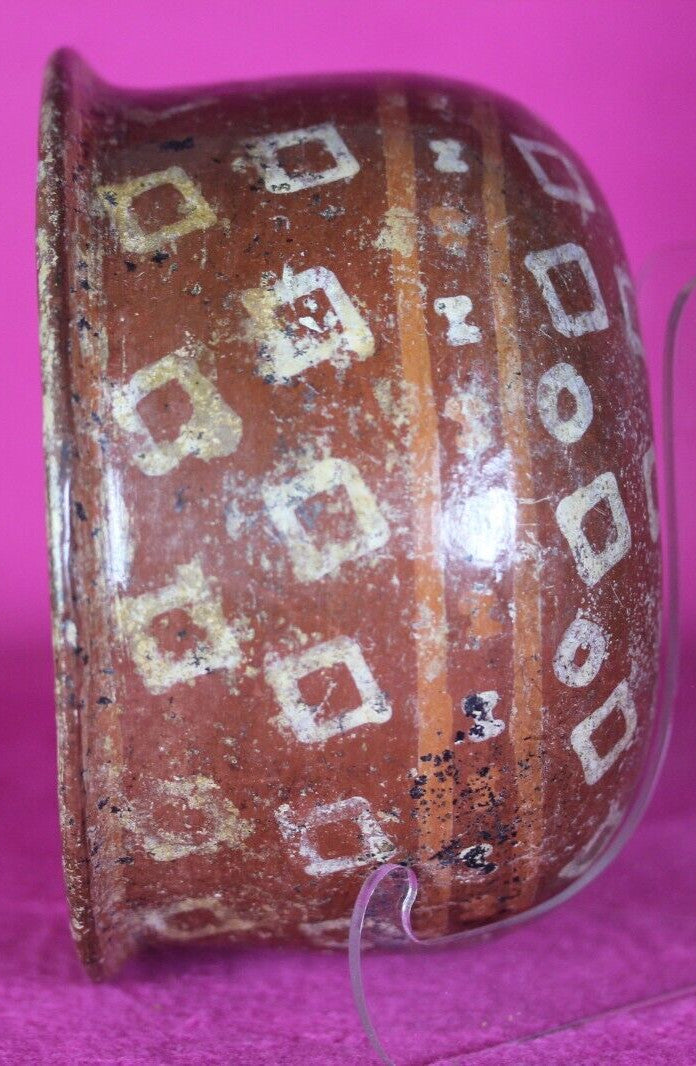 Authentic Pre Columbian Artifact Decorated Bowl Michoacan Mexico 200 BC COA T47