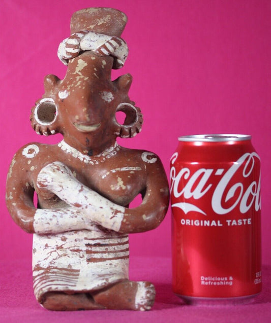 Authentic Pre Columbian Artifact Goat Face Woman Jalisco Ex Arte Primitivo T104