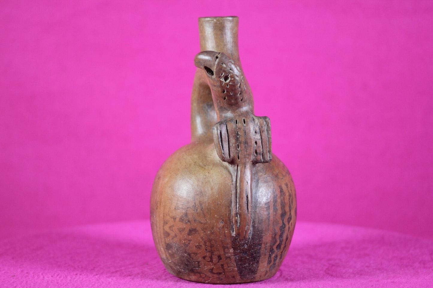 Pre Columbian Authentic Artifact Stirrup Vessel Vicus Peru 500 BC-300 AD COA J03