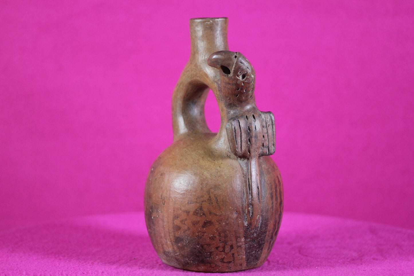 Pre Columbian Authentic Artifact Stirrup Vessel Vicus Peru 500 BC-300 AD COA J03