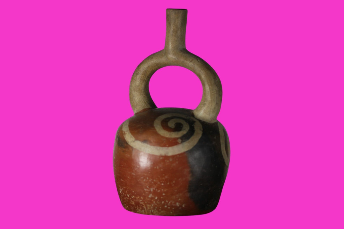 Pre Columbian Authentic Artifact Stirrup Vessel Moche Peru 100-850 AD COA J05