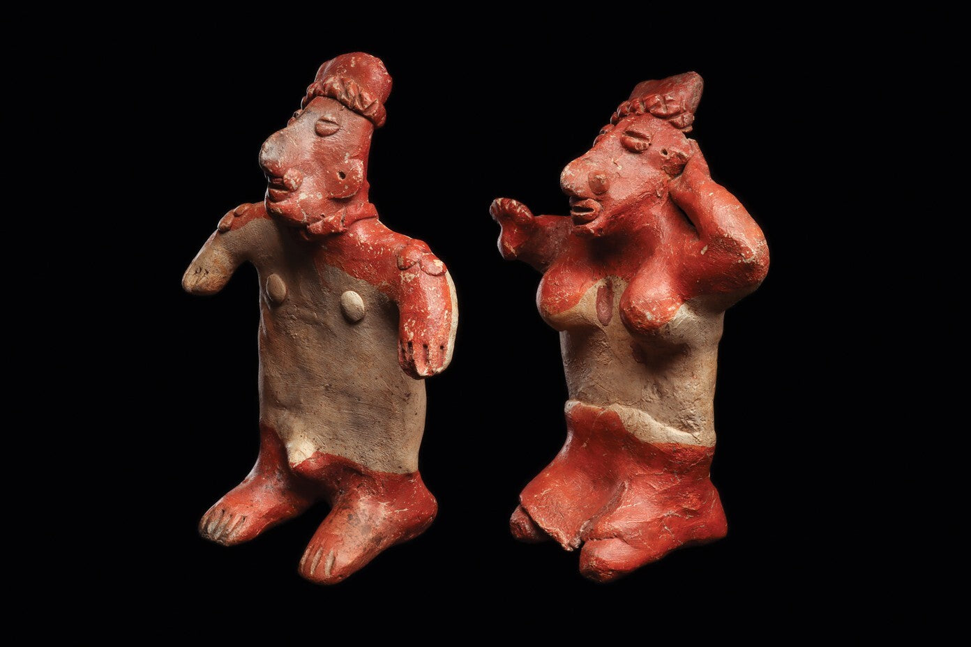 Authentic Pre Columbian Artifact  Two Jalisco Figures Mexico Arte Primitivo T124