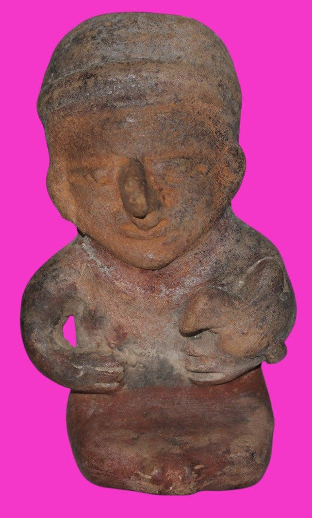 Pre Columbian Authentic Artifact Bahia Whistle Figure Ecuador 500BC-500AD COAJ44