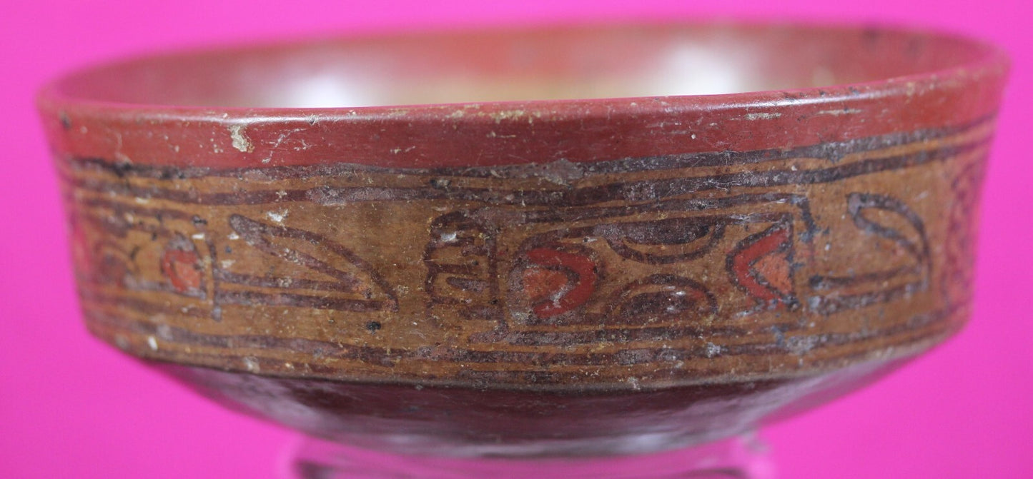 Authentic Pre Columbian Artifact Decorated Mayan Bowl 250 900 AD Yucatan COA T1