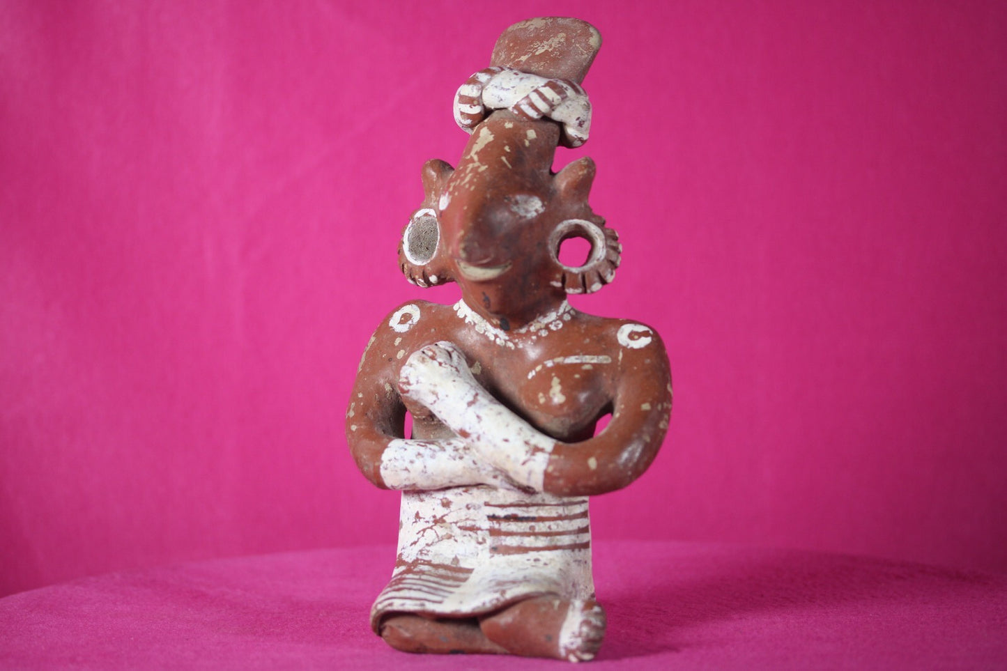 Authentic Pre Columbian Artifact Goat Face Woman Jalisco Ex Arte Primitivo T104