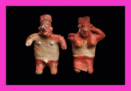 Authentic Pre Columbian Artifact  Two Jalisco Figures Mexico Arte Primitivo T124