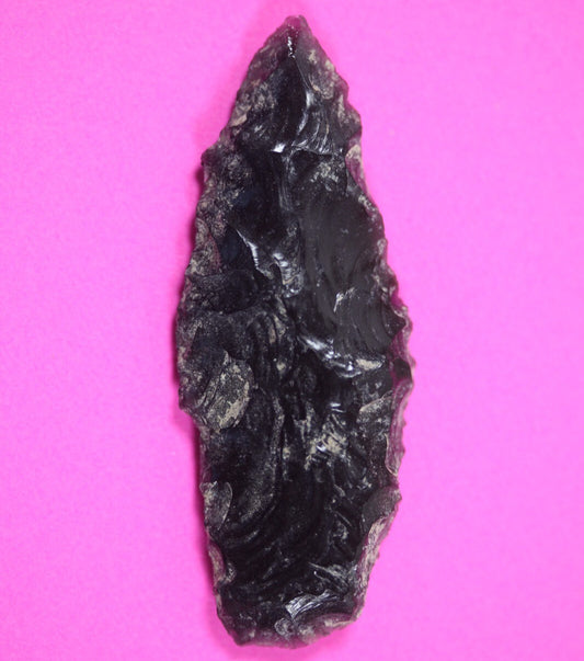 Authentic Pre Columbian Artifact Aztec Arrowhead Battle of Mexico City COA 35