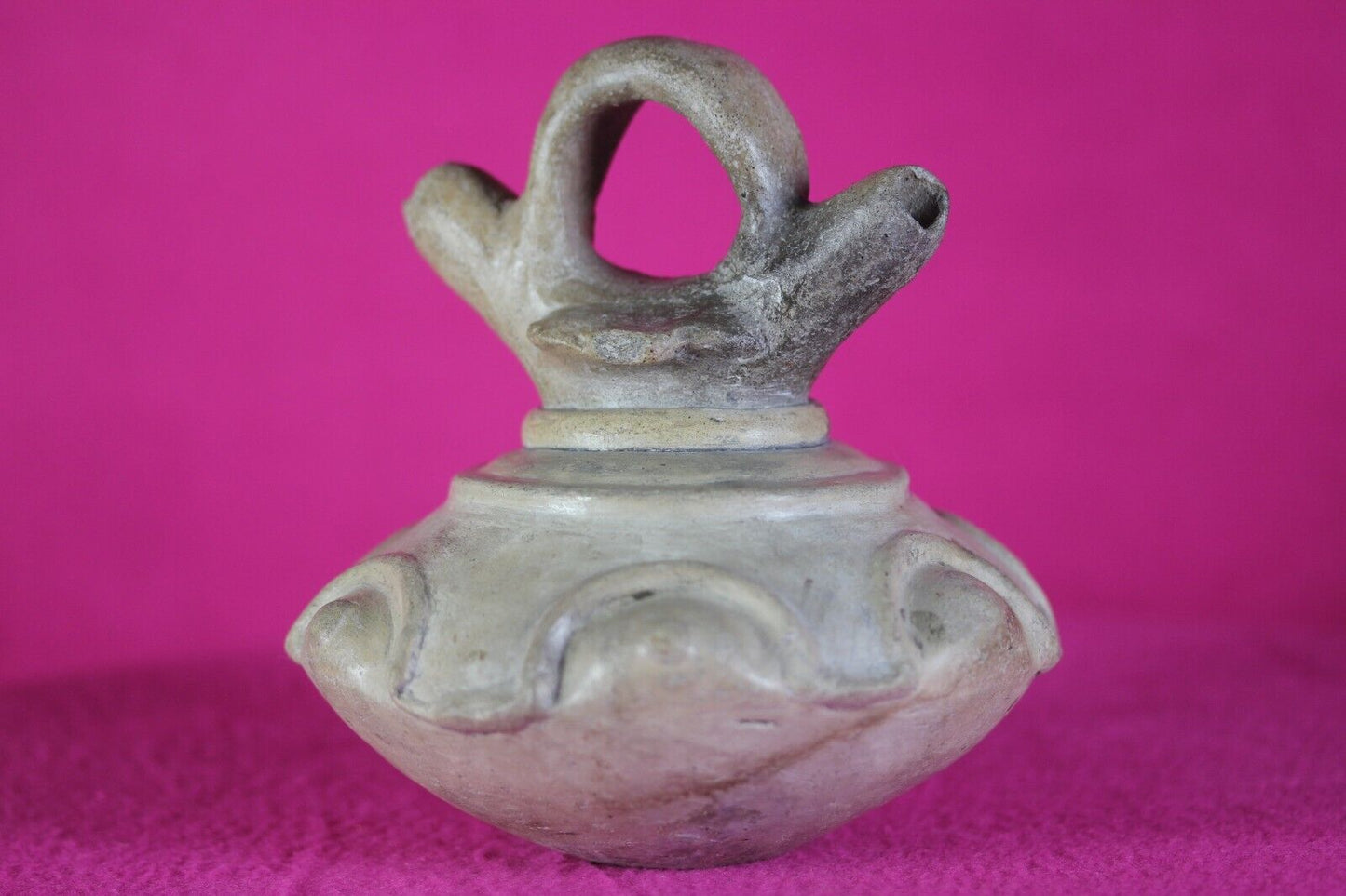 Authentic Pre Columbian Artifact Stirrup Jar Calima Ex Arte Primitivo AD T37