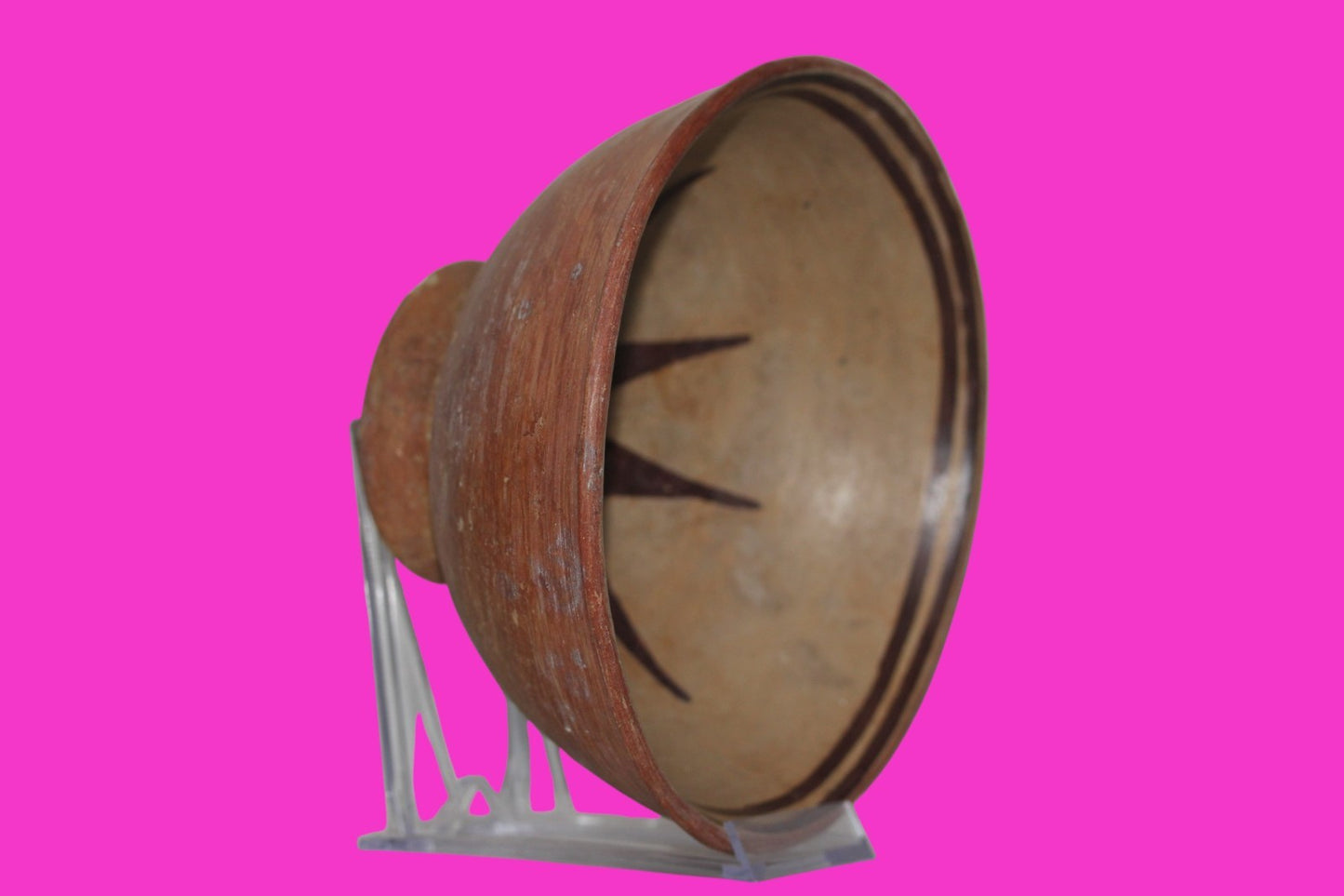 Pre Columbian Authentic Artifact Pedestal Bowl Nazca Peru 500 to 800 AD COA J53