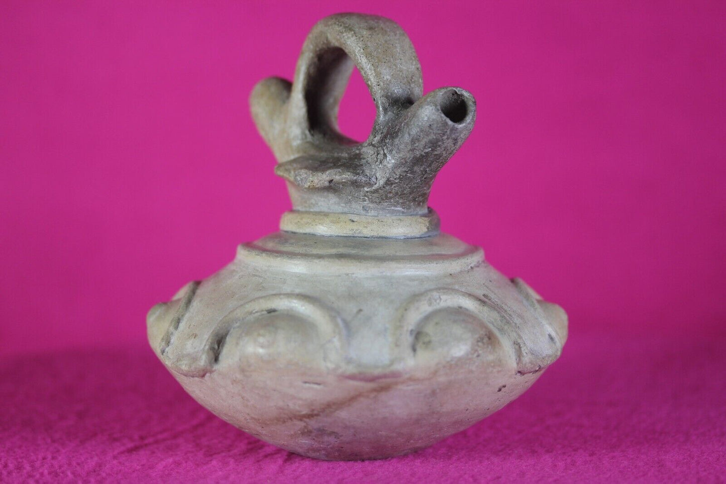 Authentic Pre Columbian Artifact Stirrup Jar Calima Ex Arte Primitivo AD T37