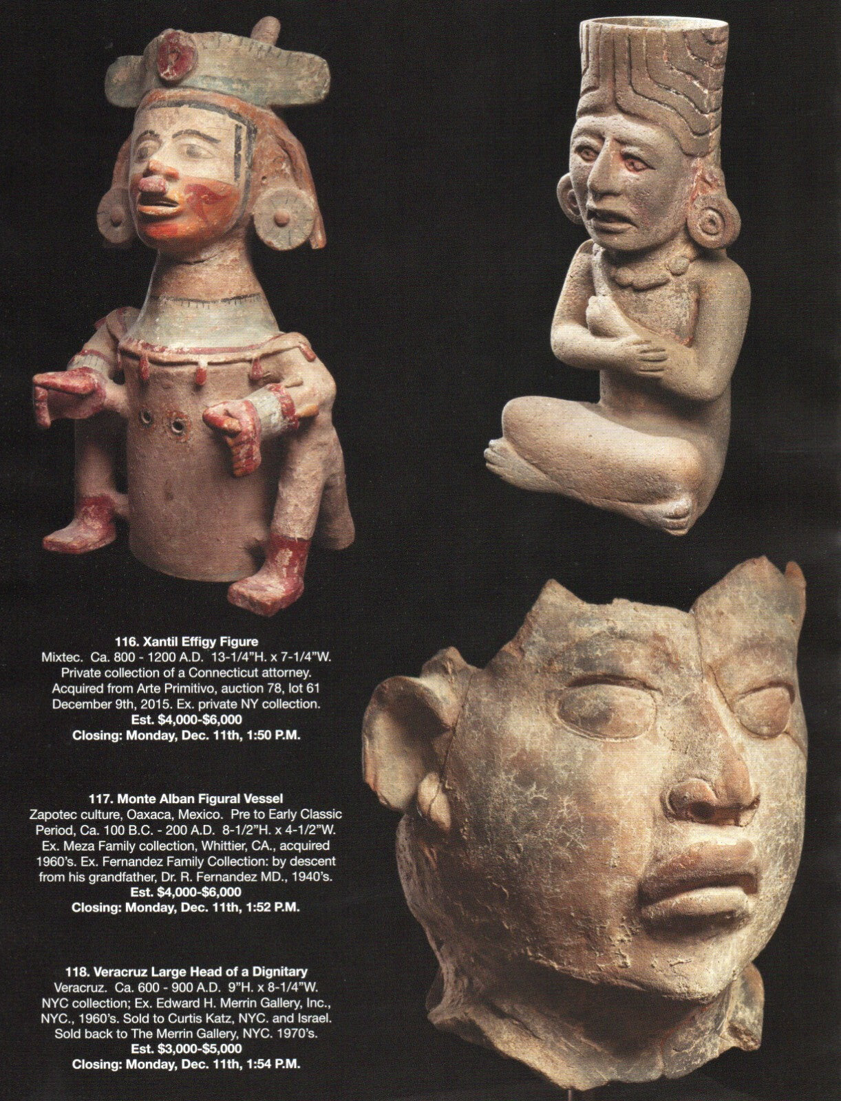 Pre Columbian Artifacts Price & Value Guide Arte Primitivo Auction Catalog 112