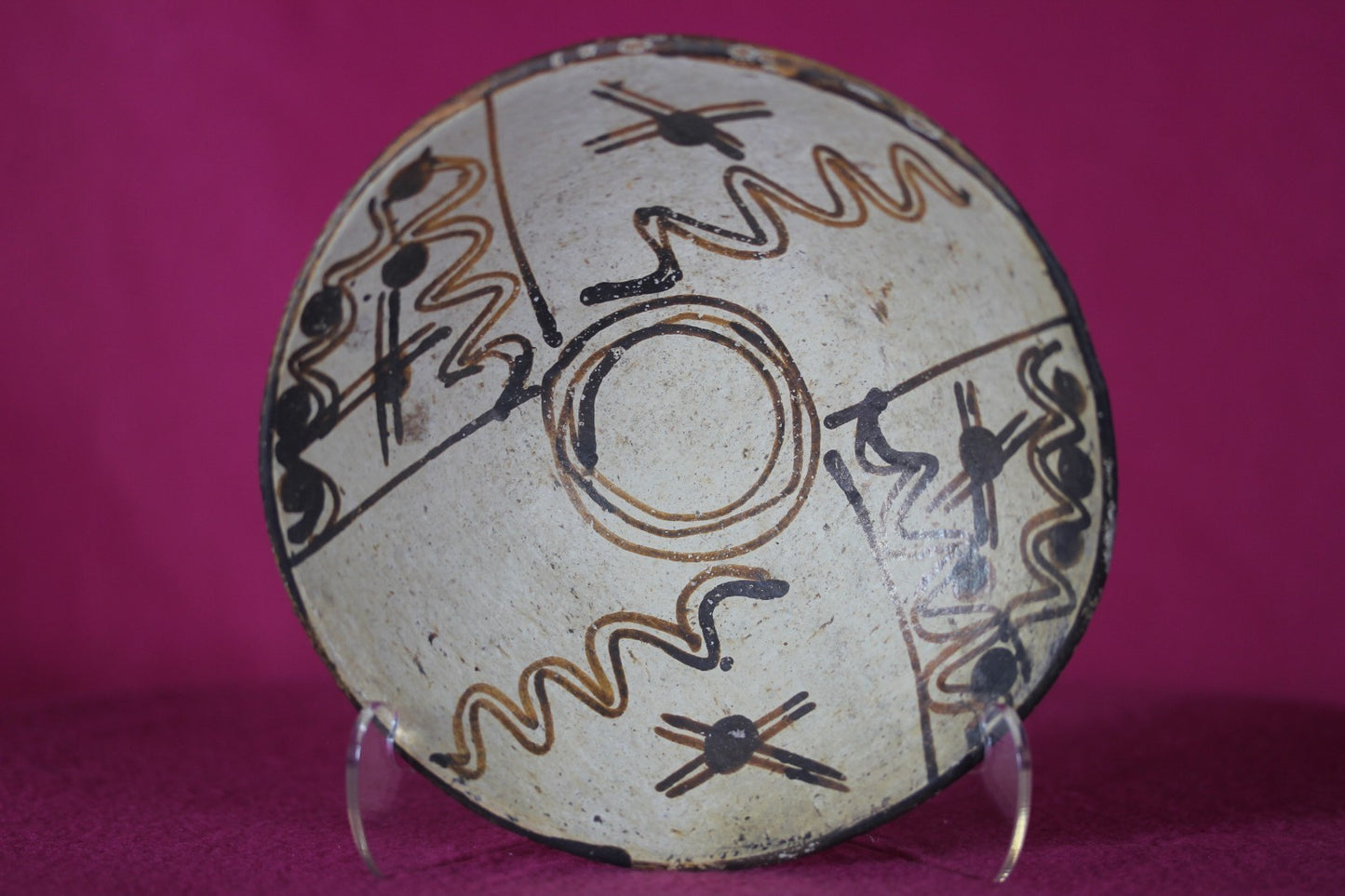 Authentic Pre Columbian Artifact Decorated Bowl Cajamarca Peru Pre Inca COA 205