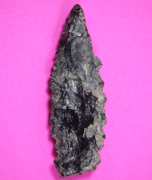 Authentic Pre Columbian Artifact Aztec Arrowhead Battle of Mexico City COA 47