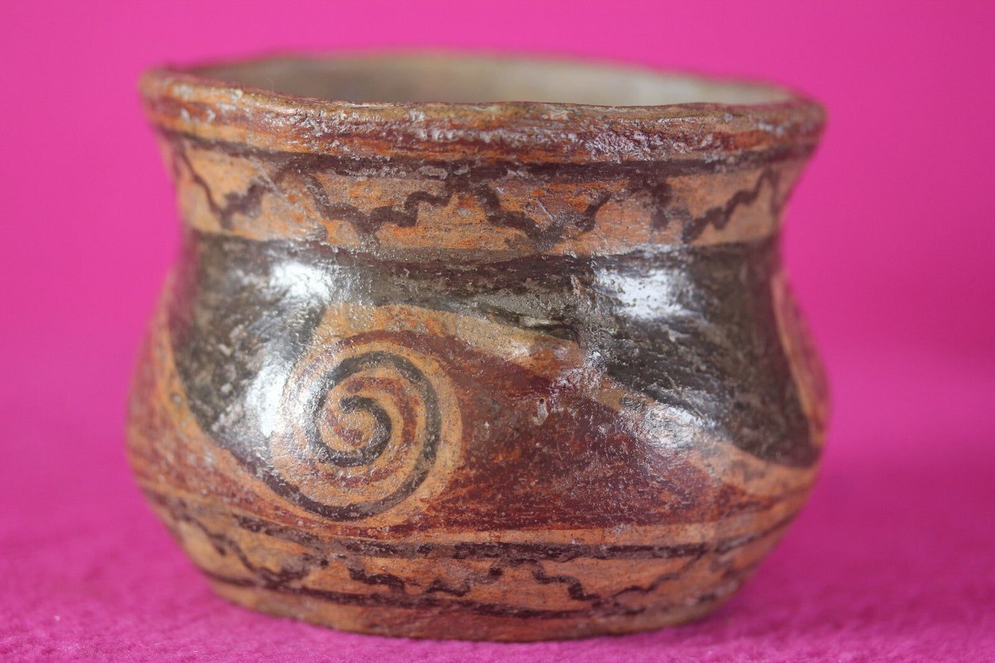 Pre Columbian Casas Grandes Artifact 1150-1450 AD Decorated Bowl Mexico COA J39