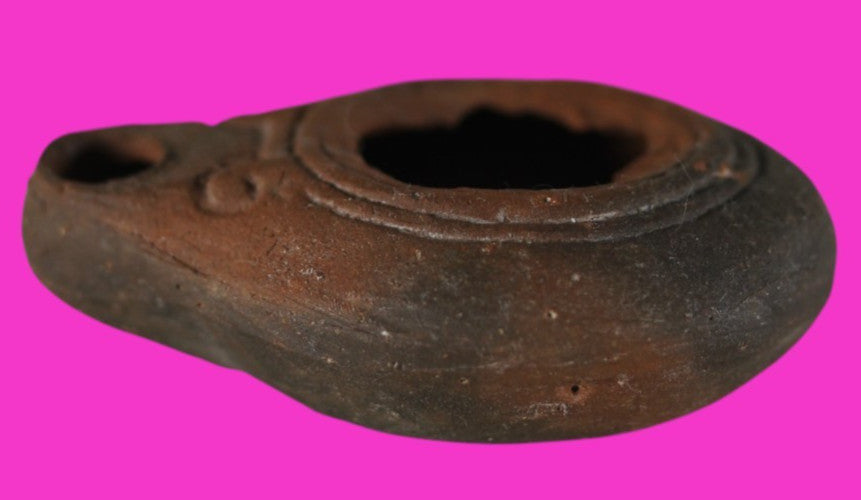 Ancient Holy Land Oil Lamp Artifact Jesus Christ Homeland 100 - 400 AD COA L06