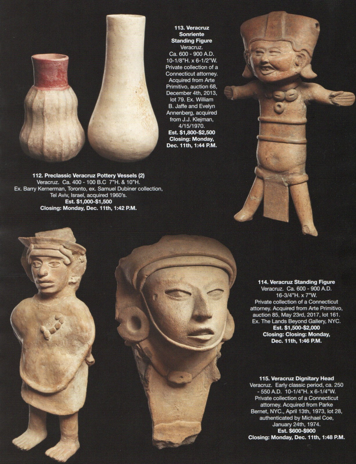 Pre Columbian Artifacts Price & Value Guide Arte Primitivo Auction Catalog 112