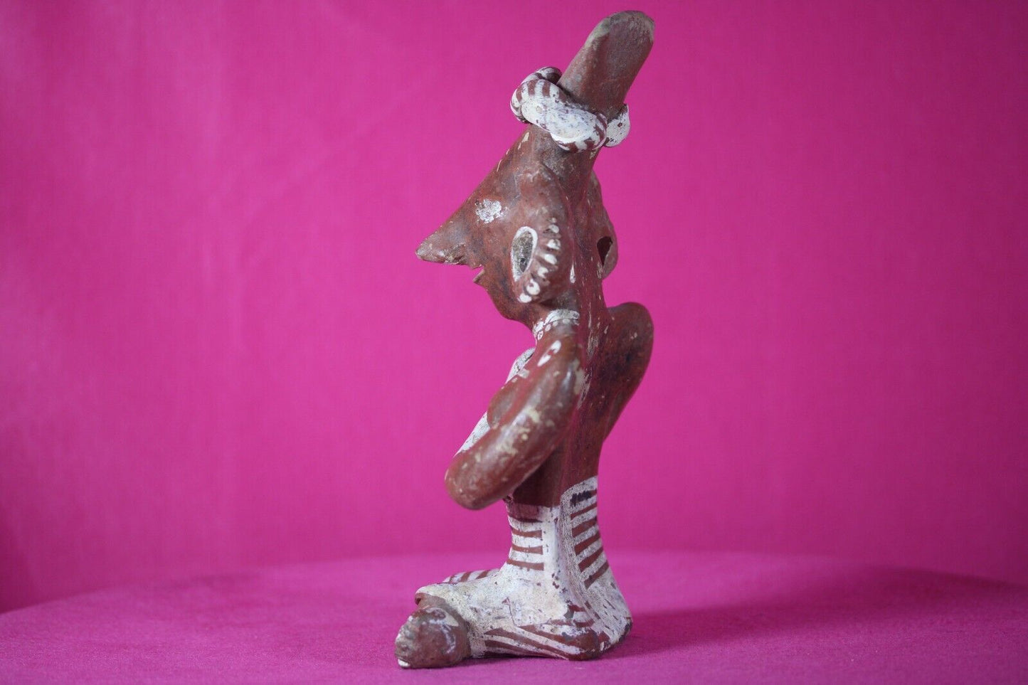 Authentic Pre Columbian Artifact Goat Face Woman Jalisco Ex Arte Primitivo T104