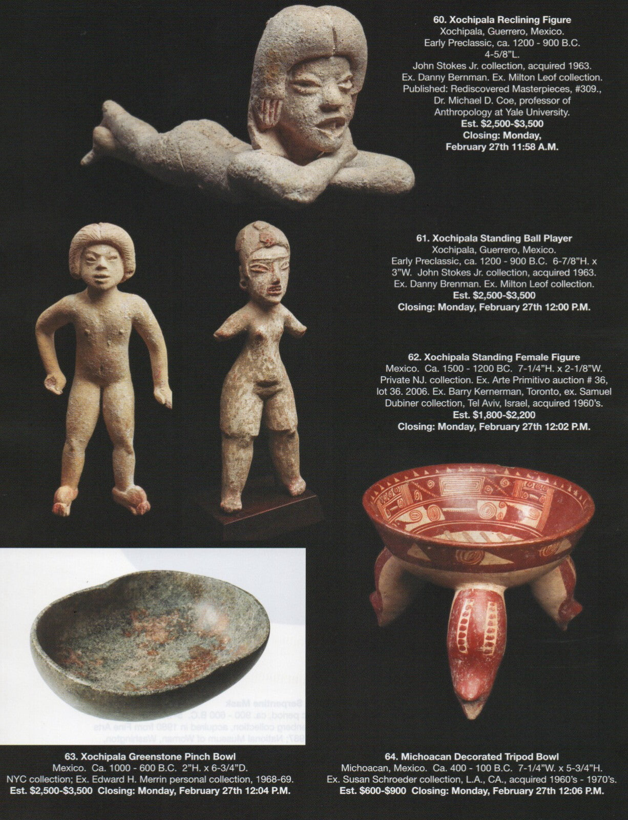 Pre Columbian Artifacts Price & Value Guide Arte Primitivo Auction Catalog 109