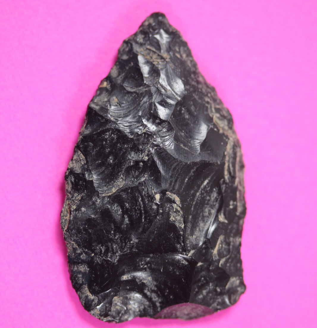 Authentic Pre Columbian Artifact Aztec Arrowhead Battle of Mexico City COA 53