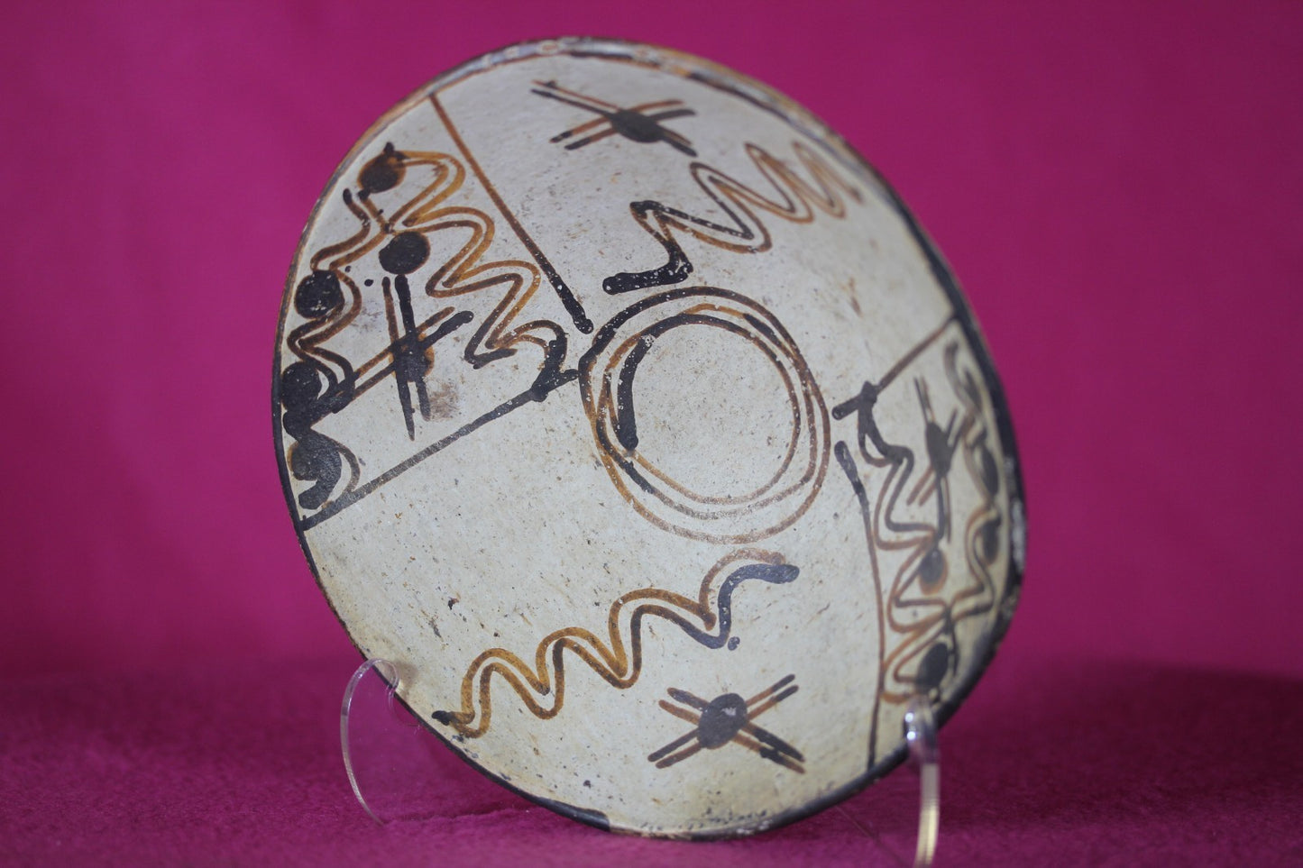 Authentic Pre Columbian Artifact Decorated Bowl Cajamarca Peru Pre Inca COA 205