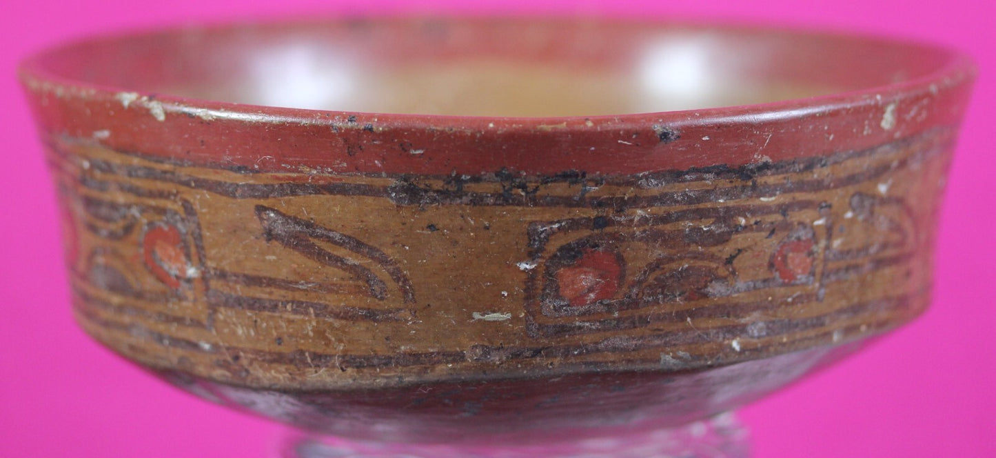 Authentic Pre Columbian Artifact Decorated Mayan Bowl 250 900 AD Yucatan COA T1