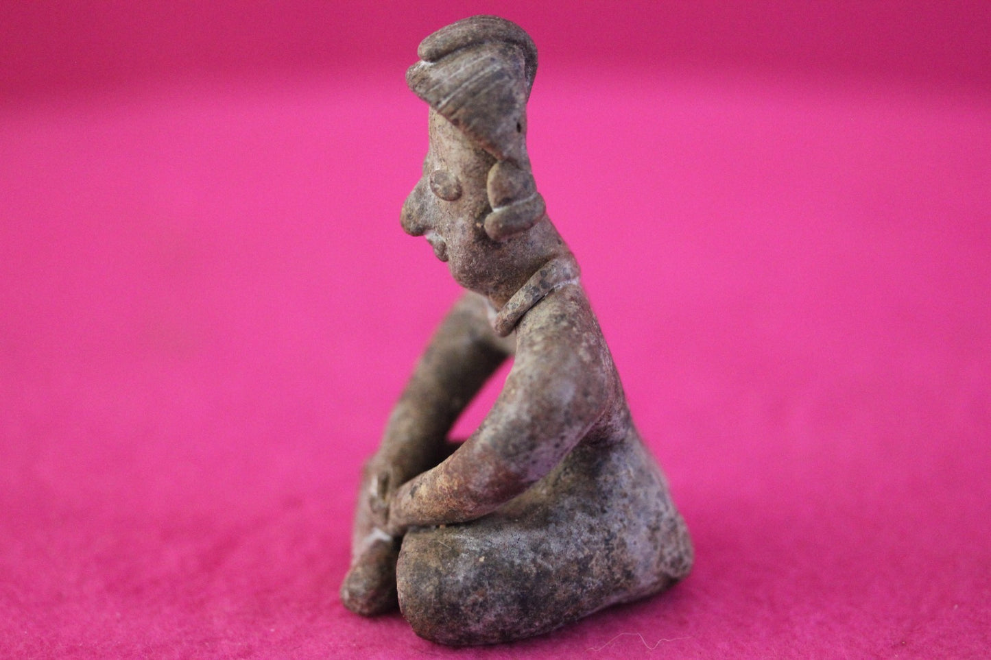 Authentic Pre Columbian Artifact Male Seated Tomb Figure Colima Mexico COA 193