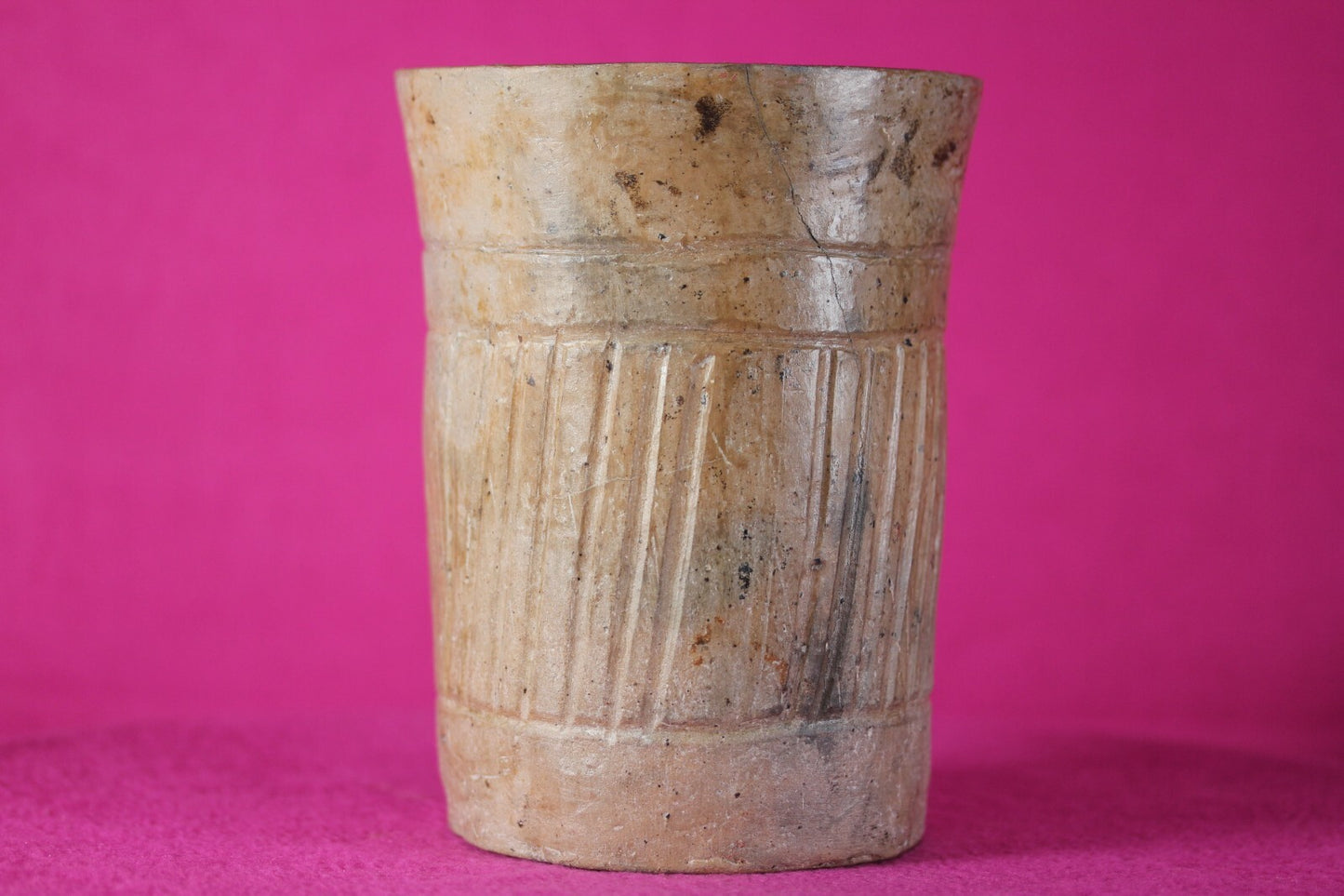 Pre Columbian Mayan Artifact 300 - 900 AD Incised Cylinder Authentic COA J44