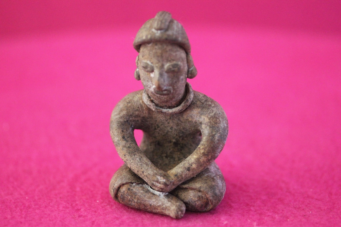 Authentic Pre Columbian Artifact Male Seated Tomb Figure Colima Mexico COA 193