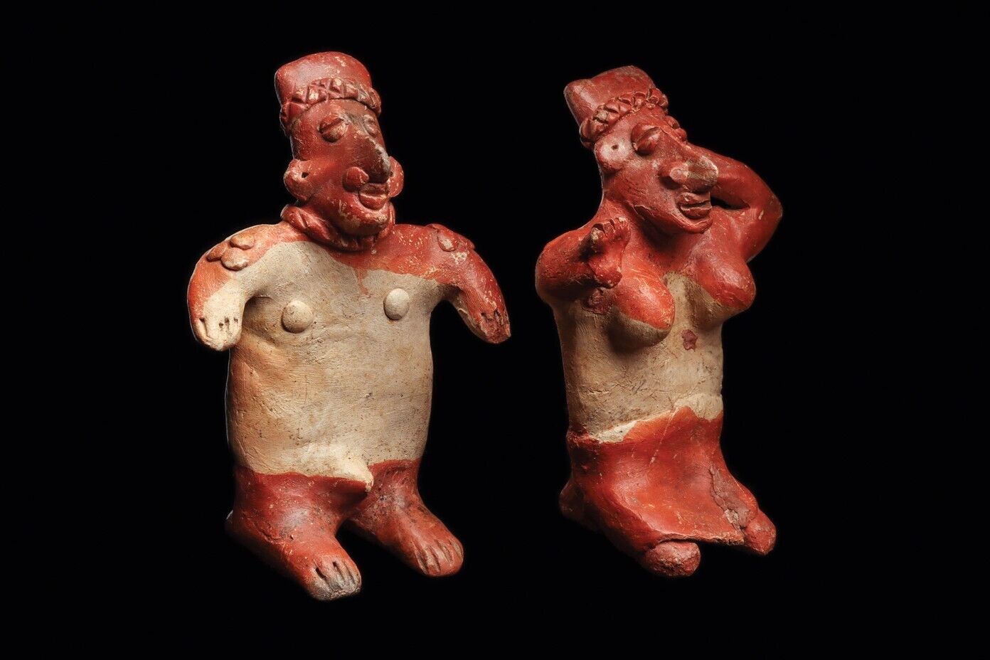Authentic Pre Columbian Artifact  Two Jalisco Figures Mexico Arte Primitivo T124
