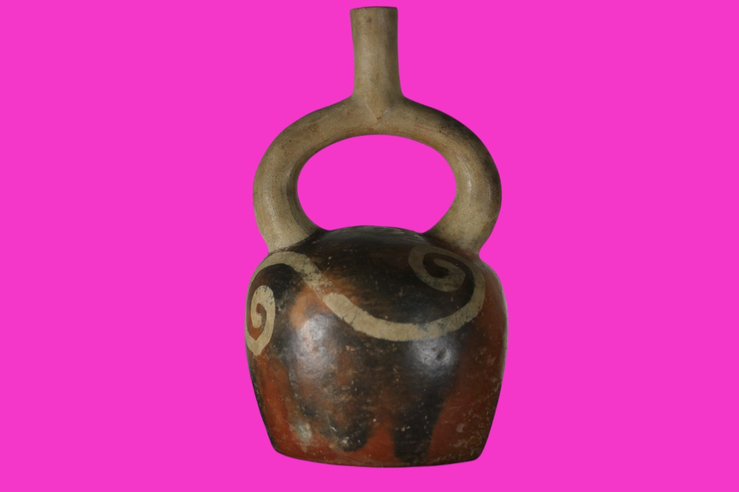 Pre Columbian Authentic Artifact Stirrup Vessel Moche Peru 100-850 AD COA J05