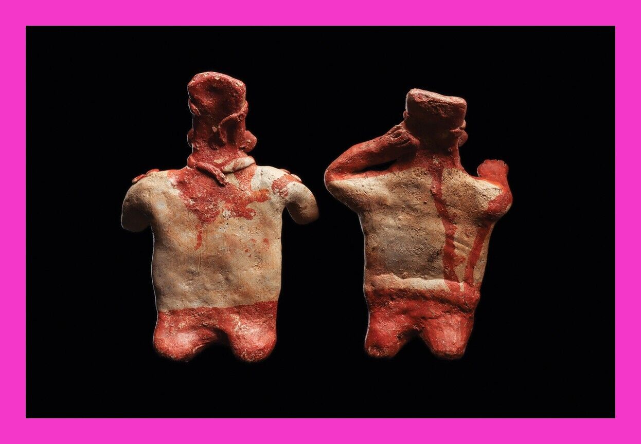 Authentic Pre Columbian Artifact  Two Jalisco Figures Mexico Arte Primitivo T124