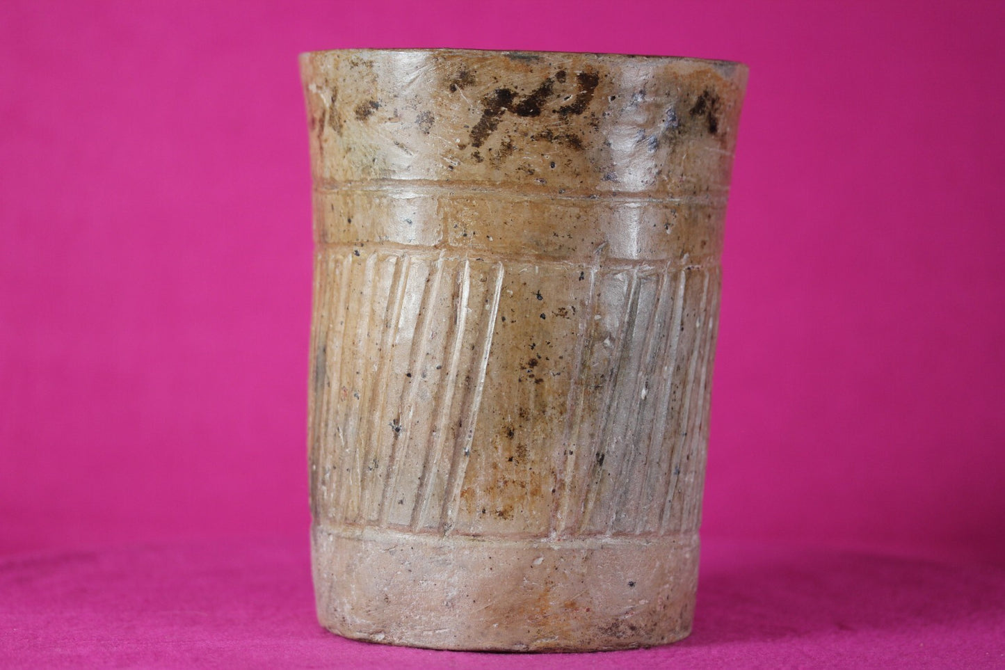 Pre Columbian Mayan Artifact 300 - 900 AD Incised Cylinder Authentic COA J44