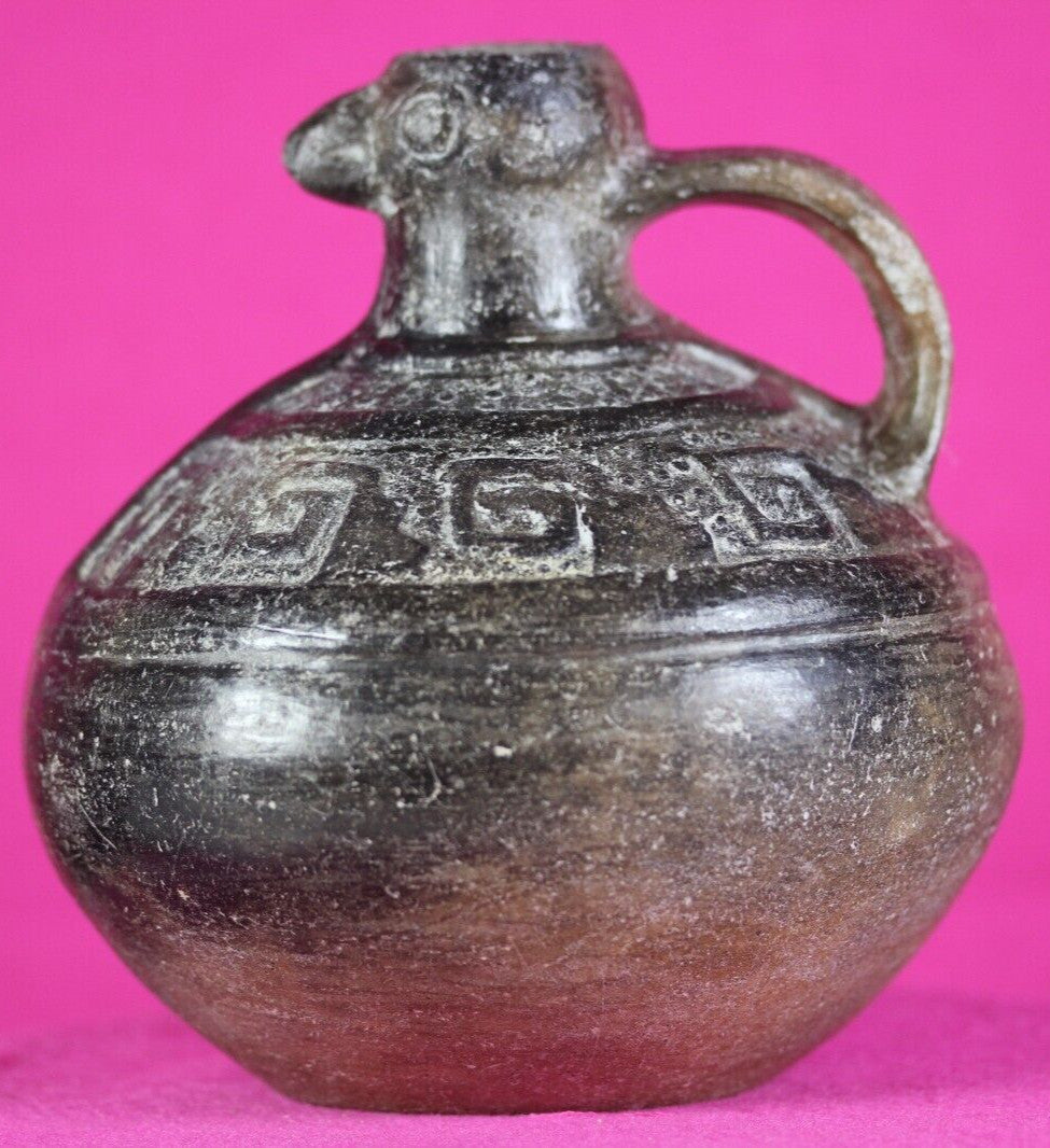 Authentic Pre Columbian Artifact Incised Jar Moche Peru 100-800 AD COA J24